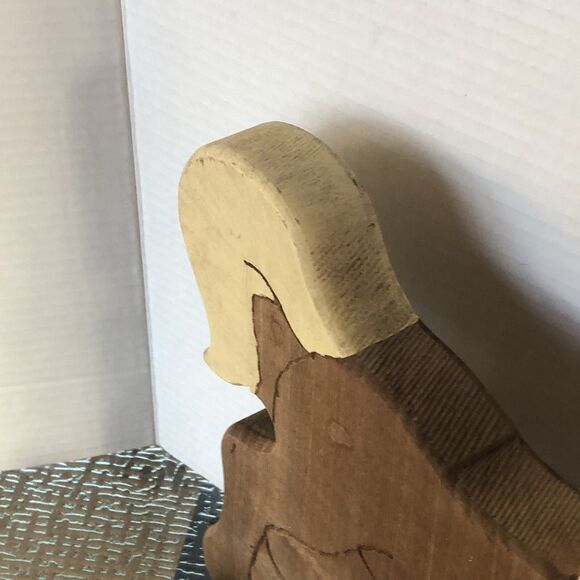 Vitange Wooden Hand Crafted Pull Along Horse Sz 14x16 Hand Painted Legs Move - Picture 9 of 16